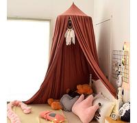 Koomiao Baldacchino per bambini, Baby Cupola Rotonda Letto a Baldacchino Zanzariera per Interni ed Esterni Decorazione per Lettura, Letto e Camera da Letto, altezza 250 cm (Marrone Rossastro)