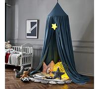 Koomiao Baldacchino per bambini, Baby Cupola Rotonda Letto a Baldacchino Zanzariera per Interni ed Esterni Decorazione per Lettura, Letto e Camera da Letto, altezza 250 cm (Nordico Blu)