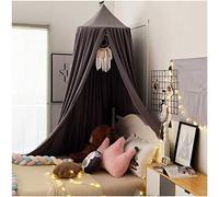 Koomiao Baldacchino per bambini, Baby Cupola Rotonda Letto a Baldacchino Zanzariera per Interni ed Esterni Decorazione per Lettura, Letto e Camera da Letto, altezza 250 cm (Grigio scuro)