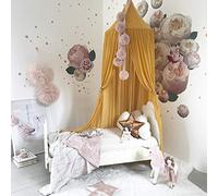 Koomiao Baldacchino per Letto Bambini Cupola Tenda per Zanzariera a Baldacchino per Stanza da Letto della Lettura dell'Aperto del Bambino che Gioca (Giallo)