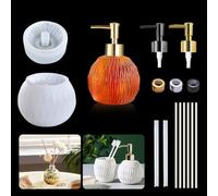 Koonafy 15 PCS Stampi per Resina Kit,Stampi in Silicone Epossidica,Rotondi Stampi per Colata,con Straw Candela di Aromaterapia,Lotion Dispensers, DIY Stampo Gioielli Bottiglia