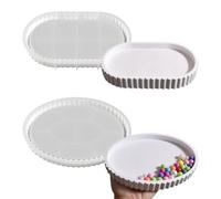 Koonafy 2 Pezzi Stampi in Resina Vassoio, Silicone Ovale Piatto Piatto Stampo, Gioielli Resina epossidica Stampo sottobicchiere, per Fare Piatti, Fare Coaster, Creazione di Artigianato (Pallet)