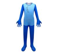 Koongso Costume da alieno per bambini, ragazzi e ragazze, blu cartone animato, tuta per cosplay, costume da personaggio del film, tuta attillata per Halloween