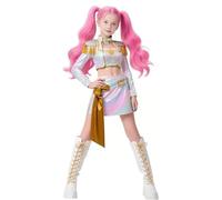 Koongso - Costume da cacciatrice di demoni K-Pop per ragazze, Anime Idol Mira, abiti da spettacolo metallizzati e scintillanti, per Halloween, cosplay e feste