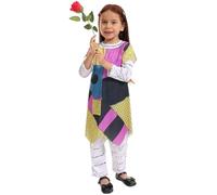 Koongso Costume da Sally da incubo per bambine, per giochi di ruolo, tuta classica e set di vestito, per carnevale, scuola, feste, spettacoli teatrali
