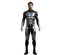 Koongso Costume da supereroe per adulti, da uomo e da donna, stampa 3D, armatura robot, body a maniche lunghe a maniche lunghe, tuta da combattimento per feste di Halloween