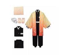Koongso Costume Zenitsu Anime Cosplay per bambini, kimono Zenitsu per ragazzi, costume per Halloween e giochi di ruolo, set completo