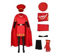 Koongso Lord Farquaad, costume da re Farquaad, mantello rosso, cappello, vestaglia, vestito per Halloween, feste, scuola, palcoscenico