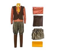 Koongso Rumpelstiltskin Costume per bambini e ragazzi Re nano retrò camicia gilet pantaloni sciarpa Forever After Villain Elf set completo Halloween festa scuola palcoscenico abiti