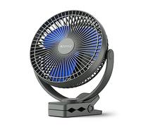 Koonie 10000mAh Ventilatore da Tavolo, Portatile USB Ventilatore 20 cm con Batteria, 4 Velocità & 360° Rotazione, Ventilatore da Parete Silenzioso, per Casa,Ufficio,Campeggio,Passeggino, All’aperto