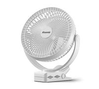 Koonie 20CM Ventilatore a 10000mAh Batteria, Ventilatore USB Portatile, Ventilatore da Tavolo Silenzioso, 4 Velocità & 360° Rotazione, per Casa,Ufficio,Campeggio,Passeggino, All’aperto (Bianco)
