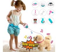Koonie Cane Che Abbaia e Cammina, Giochi Cagnolino Interattivo per Bambini, Animali di Peluche Elettronici con Canti Ripetuti al Guinzaglio, Regali Giocattoli per Ragazzi di 2 3 4 5 Anni