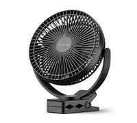 Koonie Ventilatore a 10000mAh Batteria, 20cm Ventilatore USB Portatile, Ventilatore da Tavolo Silenzioso, 4 Velocità, Forte Flusso d'Aria, Morsetto Robusto