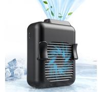 Koonie Ventilatore portatile per cintura ricaricabile, tempo di utilizzo 23 ore, forte flusso d'aria 5100 giri/min con 3 livelli di velocità, ventilatore per collana a mani libere per colletto blu