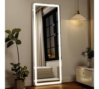 Koonmi 164 x 60 cm, specchio intero con illuminazione, vetro di sicurezza, dimensioni specchio a LED per tutto il corpo con dimmer e 3 luci a colori, specchio per camera da letto, spogliatoio, camera