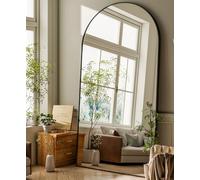 Koonmi Bogen - Specchio da appoggio curvo, 89 x 198 cm, grande a lunghezza intera, montato a parete, spogliatoio, vanità, soggiorno