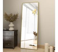 Koonmi Specchio da 163 x 53 cm, robusto specchio per tutto il corpo con telaio in alluminio sottile e minimalista, moderno grande specchio da parete in piedi o da appendere, per soggiorno e camera da