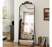 Koonmi Specchio da appoggio vintage a tutta lunghezza, 52 x 163 cm, infrangibile, splendido specchio per corpo a terra con bellissimo processo di incisione retrò per camera da letto, corridoio