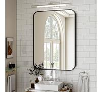 Koonmi Specchio da parete nero 75x100 cm Morden Specchio con angolo rotondo, Lega di alluminio, Montaggio orizzontale o verticale