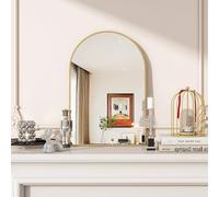 Koonmi Specchio Dorato, 51 x 76 cm, Arco Decorativo, Specchio da Parete Semicircolare con Cornice in Alluminio per Bagno, Corridoio, Soggiorno, Camera da Letto