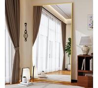 Koonmi Specchio grande da 89 x 198 cm, robusto per tutto il corpo con telaio in alluminio minimalista sottile, moderno grande specchio da parete