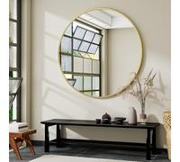 Koonmi Specchio Rotondo da Parete, 106 cm, con Cornice in Lega di Alluminio, per Bagno, Soggiorno, Camera da Letto, Ingresso