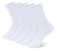KOOOGEAR 5 paia di calzini alla caviglia per bambini in bambù per ragazzi e ragazze bambini per il rientro a scuola calzini alla caviglia in cotone, 5 paia, colore bianco, 5-8 Years