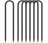 KOOOGEAR 6 picchetti per pavimenti, ancoraggio a terra, lunghezza 30 cm, picchetti a U, picchetti per tenda, per il fissaggio di recinzioni, trampolini, tettoie da campeggio, pali da giardino (6 pezzi