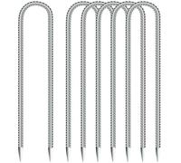 KOOOGEAR 6 picchetti per pavimenti, ancoraggio a terra, lunghezza 30 cm, picchetti a U, picchetti per tenda, per il fissaggio di recinzioni, trampolini, tettoie da campeggio, pali da giardino (6 pezzi