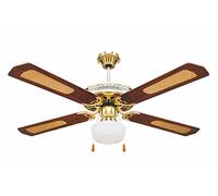 Kooper 2160665 Ventilatore Soffitto con 4 Pale, 130 cm, 60 W, Marrone