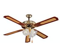 VENTILATORE SOFFITTO 5 PALE D130CM 3 LUCI MARRONE in Acciaio - legno Marrone, dimensioni 130x130x H 0.001 cm Marrone
