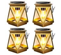 KOOPER Lanterna solare da esterno, impermeabile, da appendere, confezione da 4 lanterne in metallo ad energia solare per patio, cortile, giardino e vialetto