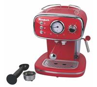 KOOPER Macchina automatica caffè espresso con lancia vapore per cappuccino 1100 W rossa