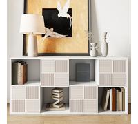 KOOPMAD Libreria, scaffale su 4 livelli, mobile portaoggetti con 4 ante e 4 scomparti aperti, utilizzabile in orizzontale o sul lato, 30 x 60 x 125 cm, per soggiorno, ufficio, camera da letto (bianco)