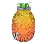 Dispenser per bevande e bevande, ananas con rubinetto da 4,7 l, erogatore di bevande per cocktail, boxe, erogatore di acqua per feste, barbecue, estate, casa, colore: giallo e arancione