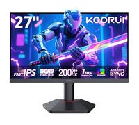 KOORUI 27 Pollici Gaming Monitor, schermo PC Fast IPS QHD 200Hz, Adaptive Sync 1ms, HDR400, HDMI 2.0 e DP 1.4, VESA 75x75 mm, altezza regolabile