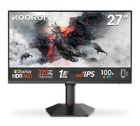KOORUI G2721E 27 Pollici Gaming Monitor, Quad HD 1440p Computer Monitors 2k, Fast IPS, 320Hz, 1ms, HDMI(2.0)*2, Sync Adaptive Tecnologia, VESA (75mm*75mm), Eye Care, Inclinazione Regolabile, Girevole