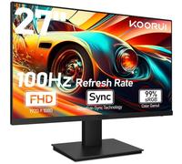 KOORUI Gaming Display PC da 27 pollici, Business Monitor Altoparlanti integrati, Adaptive Sync, FHD 1920 x 1080p, 100 Hz, VESA 75 x 75 mm, Eye Care, Flicker-Free-Nero