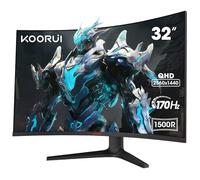 KOORUI Monitor Curvo 31,5 Pollici, Monitor Gaming Ultrawide QHD, VA, 1500R, 2xHDMI (170HZ or 144HZ), DP (170Hz) AdaptiveSync, DCI-P3 90%, SRGB100%, VESA 75x75mm