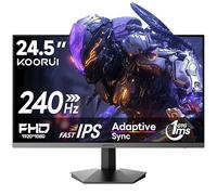 KOORUI Monitor da gioco 24.5 pollici, schermo Full HD 240 Hz, pannello Rapid IPS 1920 x 1080, DisplayPort 1.4 e HDMI 2.0, cavo HDMI 2.0, HDR400, nero