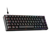 KOORUI Tastiera meccanica, tastiera da gioco al 60% con 12 tasti multifunzione, cavo USB, rollover completo, layout tedesco QWERTZ per Windows MacOS Linux, interruttore rosso, nero