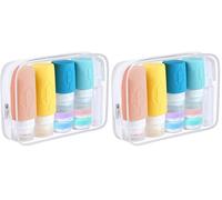 KOOSREEL Flaconi da Viaggio in Silicone, 17 Pezzi, Bottiglia da Viaggio Riutilizzabile e Impermeabile, Contenitore per Bottiglie da Viaggio, lozione, per Shampoo, Cosmetici, da Viaggio Senza BPA Set