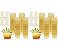 KOOSREEL Tazze Bicchieri Da Dessert, 50 Pezzi 60ml/2oz Gold Mini Plastica Coppette Da Dessert con Cucchiai Ciotoline per Riutilizzabili Tazze da dessert per Budini, Mousse,Compleanni,Matrimoni