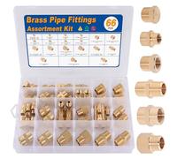 KOOTANS 66 pezzi di raccordi per tubi in ottone assortimento NPT adattatore, boccola riduttore, capezzolo esagonale, riduzione dell'accoppiamento esagonale, kit di tappi in ottone testa tubo