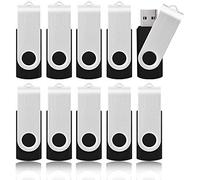 KOOTION 10 Pezzi Chiavetta USB 16 GB, USB 3.0 Pen Drive 16GB Piccolo e Leggero Pennetta USB con Coperchio in Metallo Girevole a 360° Penna USB Set Para Ordenador/TV/Coche/Player, ect - Nero