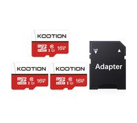KOOTION Micro SD 16GB Pack 3 Pezzi Scheda MicroSD 16GB A1 U1 Classe 10 Memoria Micro SDHC Memory TF Card 16 Giga per Telefono Gopro Camera Switch Gopro Tablet,Alta Velocità di Lettura Fino a 100 MB/s