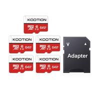 KOOTION Micro SD 64GB - Scheda Micro SD da 64 GB, confezione da 5 U1, scheda SD Class 10, per Drone/Dash Cam/Camera/Phone/Nintendo-Switch/PC/Tablet (64 GB*5, U1)