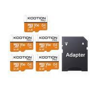 KOOTION Scheda Micro SD 64GB Scheda di Memoria U3 A1 4K UHS-I MicroSDXC 64G Scheda SD 64 Giga Memory Card TF Carta SD Alta Velocità Fino a 100MB/s,Micro SD Card 5 Pack per Telefono Videocamera Gopro