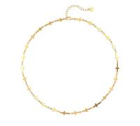 KOOUNUATA 18K oro placcato croce collana per le donne, regolabile oro Chain Link Choker, Christian Charm collana
