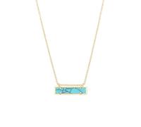 KOOUNUATA Collana Bohemien con Catena in Oro 18K e Barra Regolabile in Turchese Howlite per Donna Pendente in Pietra Preziosa Orizzontale Gioiello Minimalista Boho